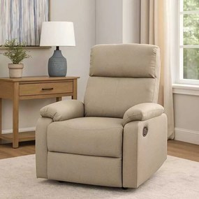 LuxuryForm DESIGN Televízne kreslo CARLOS s polohovaním - béžové