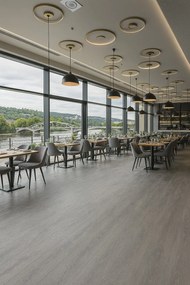 Lentex, PVC podlaha - lino Flexar PUR 634-05, na mieru, šíře 2m,4m, šedá, bez podkladu, kancelária