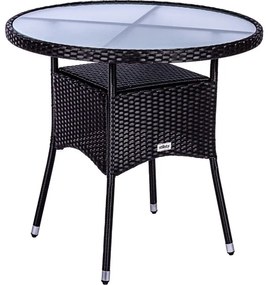 STILISTA  Polyratanový stolík, 80 x 80 x 75 cm, čierny