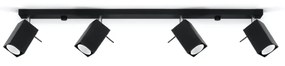 Bodové svietidlo Merida, 4x čierne kovové tienidlo, (možnosť polohovania)