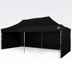 BRIMO Rozkladací altánok 3x6m - s 3 stenami - Čierna 7