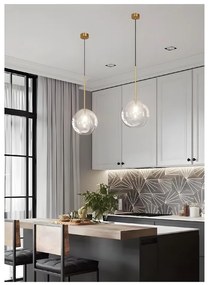 Toolight Toolight, sklenené guľové závesné stropné svietidlo 15cm, 1xG4, APP1680-1CP, OSW-04300