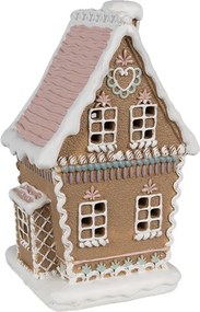Gingerbread House With LED 13x10x21 Cm Brown Plastic Gingerbread House - 13*10*21 cm
