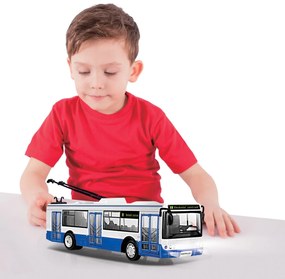 RAPPA Trolejbus ktorý hlási zastávky česky - 28 cm - modrý