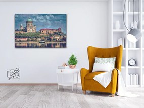Gario Diamantové maľovanie Ostrihomská bazilika Rozmery: 60 x 40 cm, Rámovanie: Iba zrolované plátno, Diamanty: Štvorcové