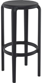 TOM BAR 75 záhradná barová stolička black