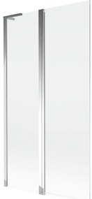 Mexen Mist L, 2-krídlová vaňová zástena 100 x 150 cm, číre sklo, chrómový profil, 8A9L-100-011-01-00