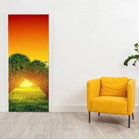Fototapeta na dvere - Srdce v korunách stromov (95x205cm)