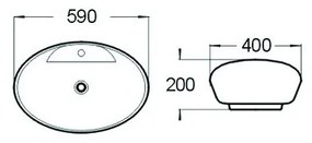 Mexen KIARA umývadlo, 59x40 CM, biela, 21645900
