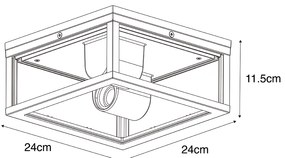 Inteligentné vonkajšie stropné svietidlo čierne s rebrovaným sklom vrátane WiFi A60 - Charlois