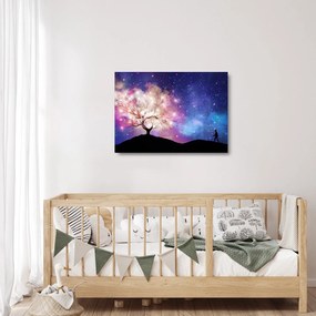 Sklenený obraz - Vesmírny strom (70x50 cm)
