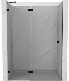 Mexen, Mexen Lunar ľavé otočné sprchové dvere 140 cm, transparentné, čierne - 834-140-000-70-00-L