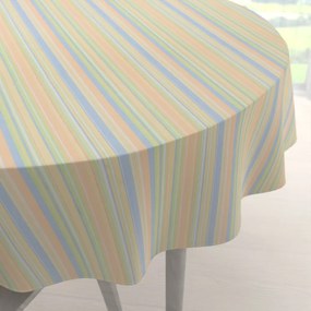 Biante Bavlnený okrúhly obrus Sandra SA-734 Pastelovo farebné pásiky Ø 120 cm