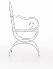 Kovová stolička Lotta s područkami - Biela antik