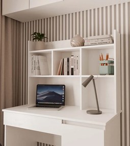 Psací stůl s nástavbou MIJAS levý matně bílý