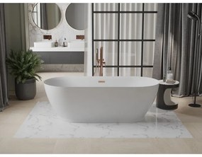 Mexen Roxy, voľne stojaca vaňa 180 x 85 cm, biela, ružové zlato prepad, 51201808500-60