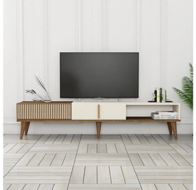 TV stolík/skrinka Tepeve (orech + krémová). Akcia -18%. Vlastná spoľahlivá doprava až k Vám domov. 1095454