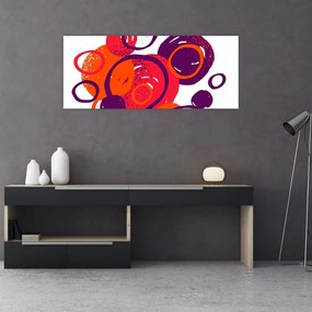 Obraz - Motív s kruhmi v teplých farbách (120x50 cm)