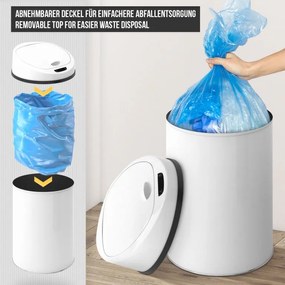Bezdotykový odpadkový kôš so senzorom, 60 l, biely