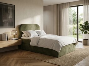 Čalúnená posteľ boxspring FORENA 90x200 cm tmavozelená Matrac: Bonell pružinová matrac