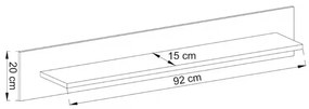 Nástěnná police Nordi 107 cm bílá/dub Riviéra