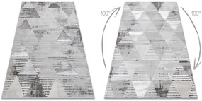 Koberec LIRA E1627 Trojuholníkový vzor, glamour - sivý