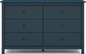 Tmavomodrá nízka komoda z borovicového dreva 130x80 cm Misti - Marckeric