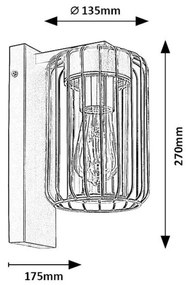 Rabalux 77106 nástenná vonkajšia lampa Tarpa, E27, 1x max. 40W, IP44