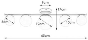 Markslöjd 108066 - Kúpeľňové stropné svietidlo PURO 5xG9/20W/230V IP44
