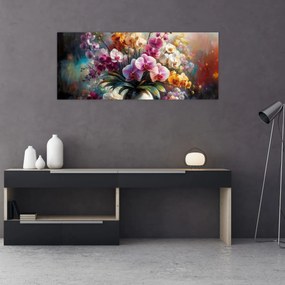 Obraz - Váza kvetov II. (120x50 cm)