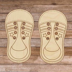 Montessori detská drevená topánka - Zaviaž ma! 1ks| SENTOP: 15 x 8 cm 4149-63803 H010