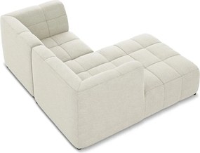 Béžová rohová pohovka z textílie buklé (ľavý roh/s leňoškou) Aloha – Makamii