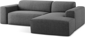 Sivá rohová pohovka (pravý roh/s leňoškou) Keli – Makamii