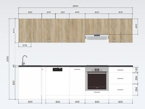 Nabytekmorava Moderná rohová kuchynská linka Orinoko N002 pracovná doska: Valentino sivé ( F147), farba dvierok: Biela