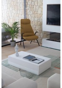 Biely konferenčný stolík s 2 zásuvkami Teulat Doric