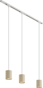 Moderný koľajnicový systém s 3 závesnými svietidlami biely s béžovou 1-fázový - Iconic Holt