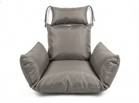 Biele závesné kreslo KOKON so stojanom, svetlý vankúš