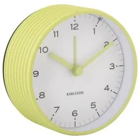 Dizajnový budík Karlsson 6010GR žltý, priemer 9 cm