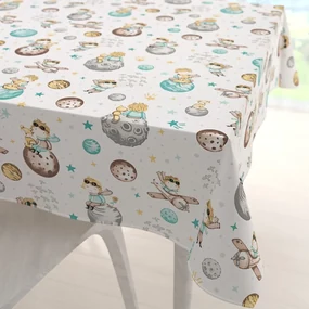 Biante Detský bavlnený štvorcový obrus Sandra SA-561 Malý princ na bielom 150x150 cm