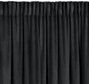 Dekorstudio Luxusný záves CARLI na pásku s volánikmi a trblietavým pásom kryštálov - čierny Rozmer závesu: 140x270cm