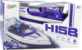 LEAN Toys RC motorový čln na diaľkové ovládanie 1:28 Police Blue
