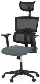 Autronic BONTEC Kancelárska stolička, hojdací mechanizmus, čierna sieťovina, KA-B1025 BK Farba: Šedá