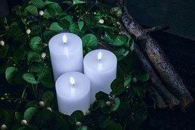 DECOLED LED sviečka, vosk, 7,5 x 12,5 cm, biela