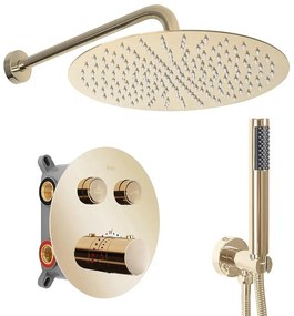Sprchová súprava podomietková s termostatom LUNGO zlatá + BOX