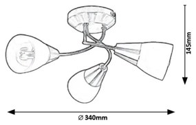 Rabalux 5690 - Stropné svietidlo CONNOR 3xE14/40W/230V