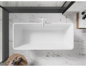 Mexen Tonia, voľne stojaca vaňa 170 x 75 cm, biela-čierna, biely prepad, 52171707575-20