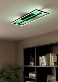 EGLO Inteligentné dizajnové stropné LED svietidlo CALAGRANO, 21W, teplá biela-studená biela, RGB, čierne