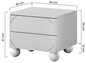 Nočný stolík Sonatia II 45 cm - olivová