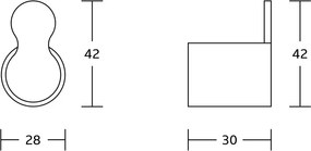 Mexen Base, držiak na uterák, 1-háčik, čierna matná, 7088235-70