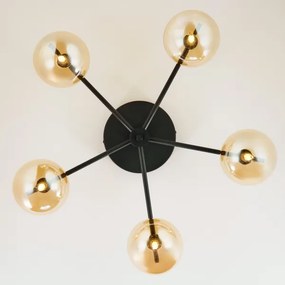 Jupiter 2047 - Prisadený luster PRATO 5xG9/10W/230V čierna/béžová